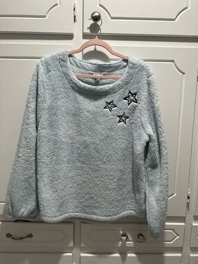 Wild Fox-Cozy Light Blue Star-Accent Women's Sweater